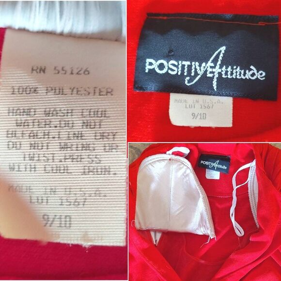 VTG 80s Red Colorful Jeweled Button Top Midi Party Dress 9/ 10 *Fits like Med - Picture 12 of 13